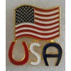 USA and large flag pin, gold plated, made in the USA,