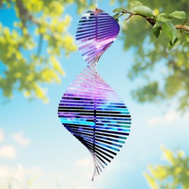 Metal 3D Wind Chimes Windmill Rainbow Windmill Hanging Sign Outdoor Indoor Tree Pendant Suncatcher for Garden Decoration Christmas Ornaments