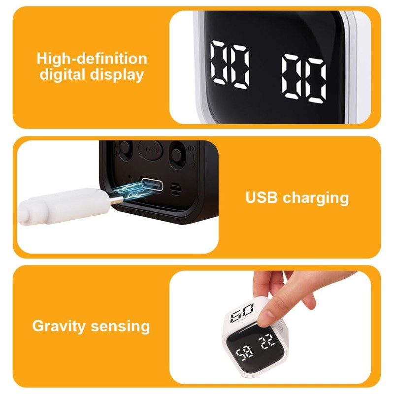 Cube Timer, Digital Cube Timer, 5/10/30/60 Minutes and Custom Countdown,