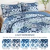 Mybedsoul Blue Quilt Set King Size, 3 Pieces Patchwork Bedspread