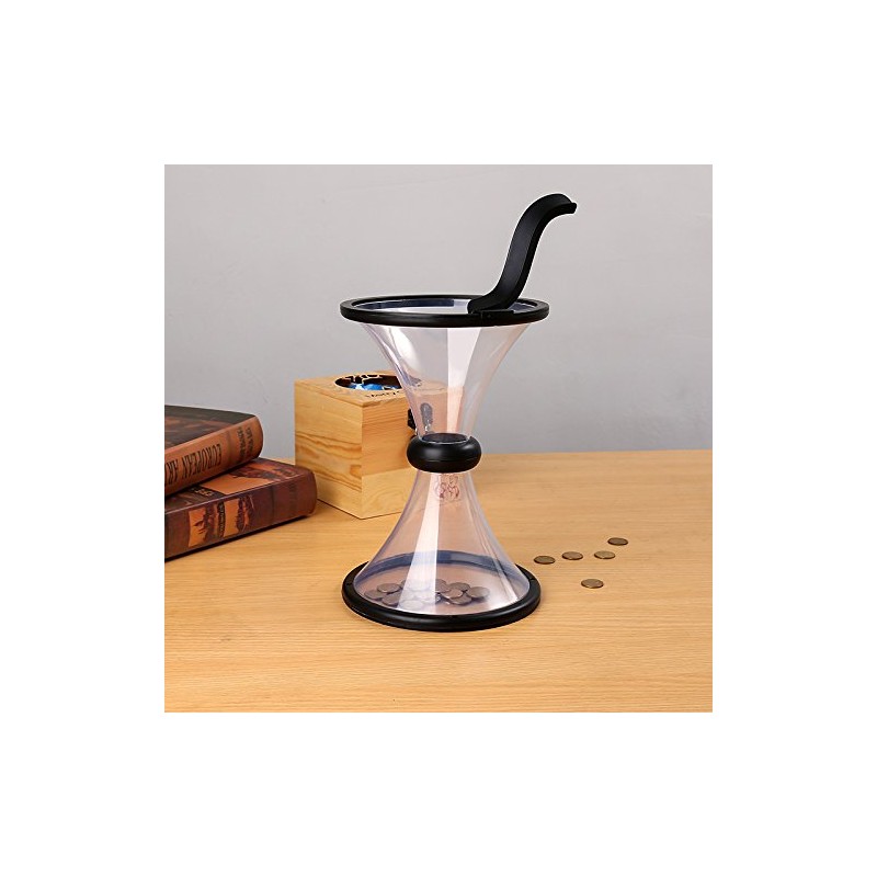 berjalan Creative Transparent Vortex Piggy Bank Gravity Circling Box Turbulence