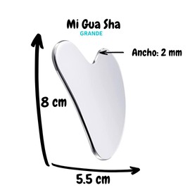 GUA SHA de acero inoxidable: Herramienta de belleza para drenaje linfático, desinflamación, reafirmate de cara y cuerpo | GUASHA promueve piel saludable y radiante. (GRANDE)