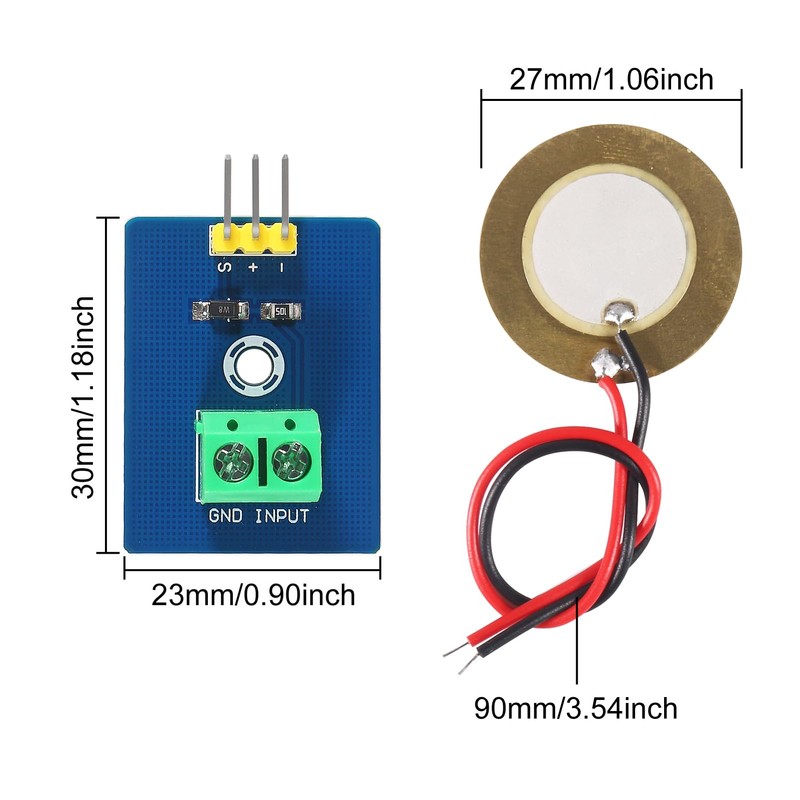 XIITIA 12pcs Piezoelectric Sensor Analog Ceramic Vibration Sensor Module 3.3V/5V