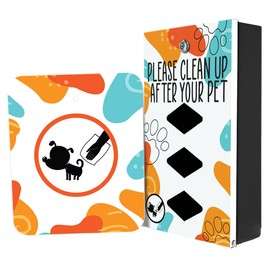 DISPENSE-ART™ collection "Abstract Paw" - Custom UV printed design on rust-proof aluminum starter dog waste station/roll bag system - Includes 400 dog waste bags & 10x12 Sign