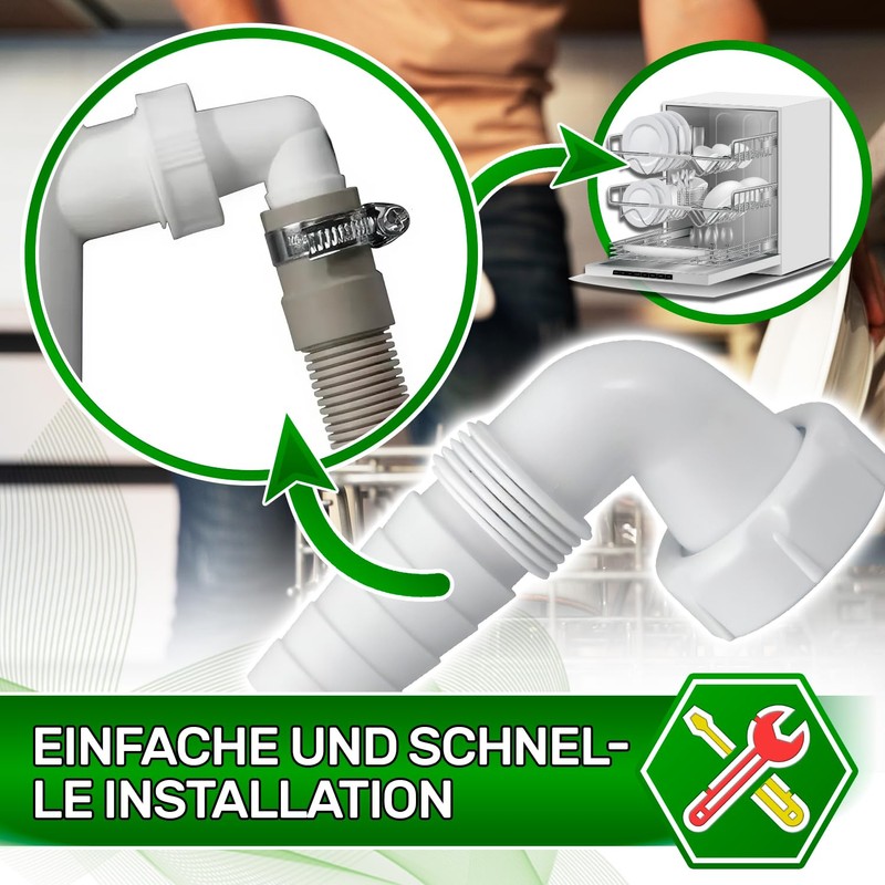 Dishwasher and Washing Machine Drain Adaptor 90° 1 Inch x