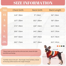 Kuoser Warm Dog Jumper, Dog Jumper for Small Dogs, Medium Dogs, Fleece Jumper, Dog Clothing for Small Dogs, Winter Dog Jumper, Red, XXL