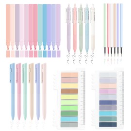 THYRRE-J Aesthetic School Supplies,30 PCs Bible annotation kit,No Bleed Highlighters and Gel pens,Transparent Sticky Tabs for Books