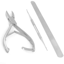 G.S Professional Heavy Duty Ingrown Toe Nail Nippers 5" With Lock One Toe Nail File And One Sainded Nail File Perfect Tools For Nail Care Made Of High Grade Surgi Stainless Steel Best Quality