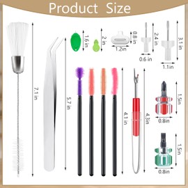 17 Pieces Sewing Machine Cleaning Kit, Sewing Machine Cleaning and Repair Tools Include Double Headed Brush Silicone Brush Screwdrivers Tweezer Seam Ripper Needle Threader and Storage Box