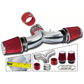 L3 Racing Dual Twin Air Intake Kit + RED FILTER 94-96 Chevy Impala SS Caprice 4.3L 5.7L V8