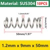 Qrity Pack of 10 compression springs, stainless steel coil springs,