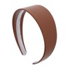 Motique Accessories Brown 2 Inch Wide Leather Like Headband Solid
