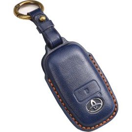 Toyota Rise Daihatsu Rocky New Taft Key Case, Genuine Leather, New Roomy Key Cover, Tanto Model, Genuine Leather, Key Case, RAIZE ROCKY TAFT Key Cover, Navy (3D luxury) / 2 button