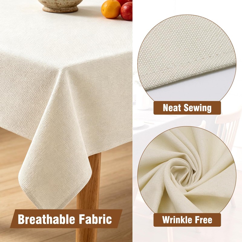 Beige Table Cloths for 6 Foot Rectangle Tables 55 x