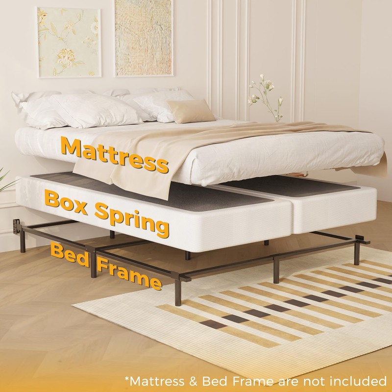 Split King Box Spring 3 Inch Low Profile Heavy Duty