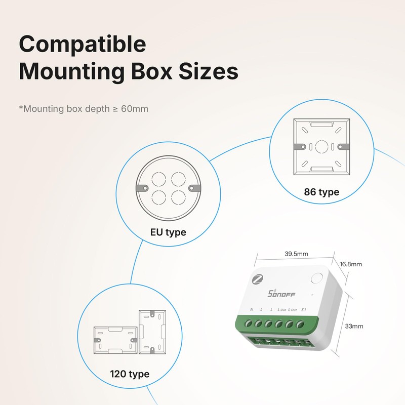 SONOFF MINI-ZB1GSP, Zigbee 3.0, Zigbee One PM, Smart Light Switch,