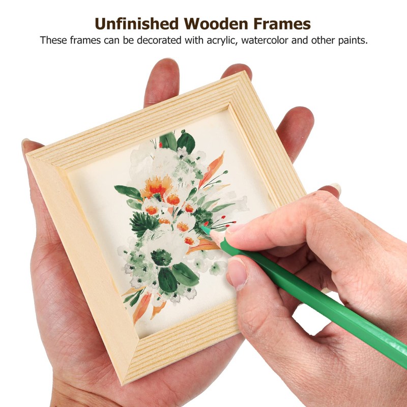 Toddmomy 10 Pcs Unfinished Wood Picture Frames Craft Frames DIY