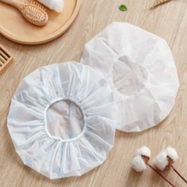 Shower Cap & Bath Hair Net Shampoo Hair Cap 3 - Vinyl Hair Cap - Yellow 4ea