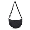 Quilted Crescent Crossbody Bag for Women – Lightweight Nylon Half