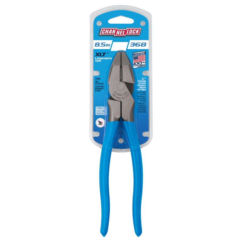 Channellock Linemen's Pliers 368 - High Leverage Side-Cutting - 8.5