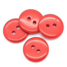 25 x Plain Red Round 18mm Resin Sewing Buttons for Knitting, Arts, Crafts and Clothes