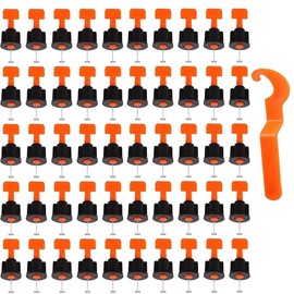 Walquicks 50pcs Reusable Tile Leveler Spacers Kit with Special Wrench, Tile Leveling System for Floors and Walls - DIY Tiling Installation Tool for Building & Renovation