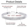 Zealmer 3 Row Rhinestone Choker Necklace for Women White Gold