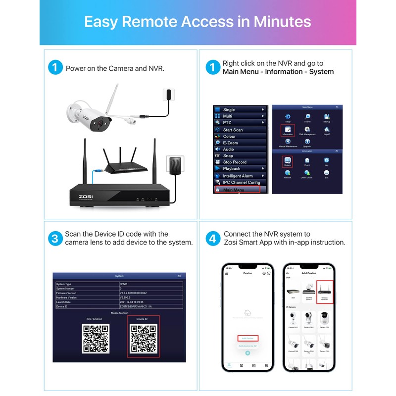 ZOSI 3MP Add-on WLAN Surveillance Camera, Additional Camera Replacement Camera