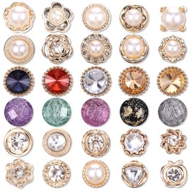 30 Pcs No Sew Invisible Buttons Pearl Brooch Button Women Reusable Pearl Cover Up Pin Removable Replacement Safety Button Dress Supplies Decoration for Girls Clothing Shirt Blouse Sweater Shawl Coat