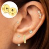 20 Pcs Stainless Steel Earring Backs Gold Flat Screw On