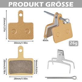 2 Pairs of Brake Pads Bicycle Disc Brake Copper Based Full Metal Disc Brake Pads Wear Resistant Brake Pads Bicycle for B01S B03S B05S M315 M505 M515 M525 M375 M475 M495 T615 T675