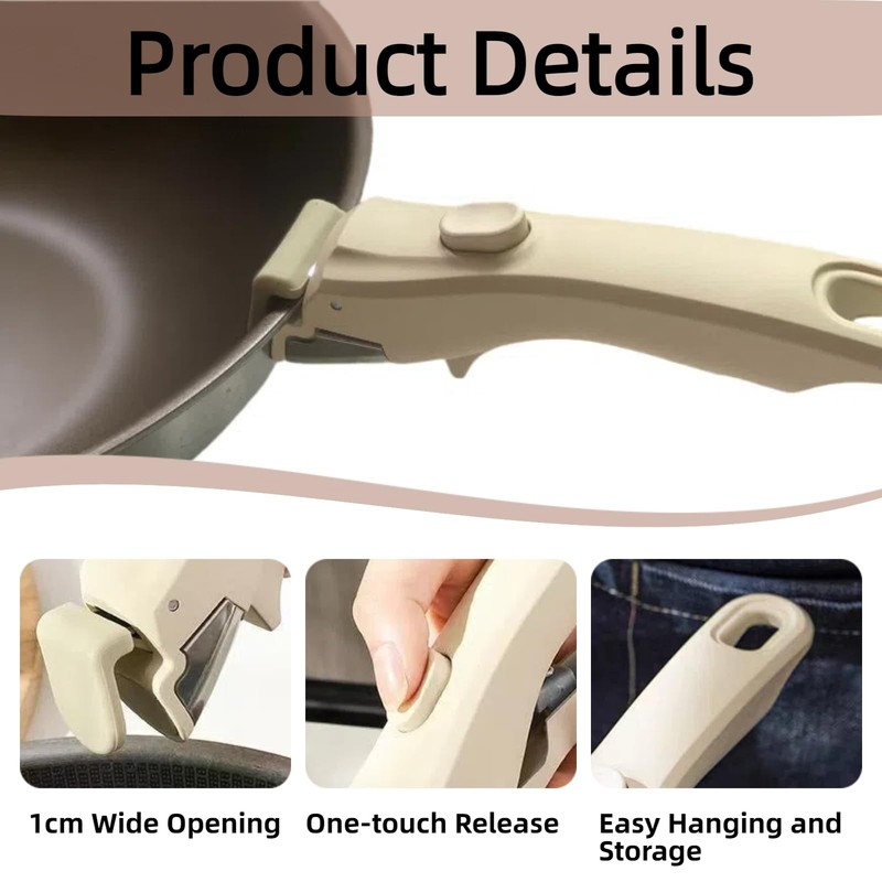 Removable Pot Handle, Detachable Pan Handle Heat Resistant Replacement Pan