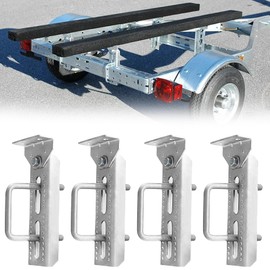 4 PCS 8" Boat Trailer Bunk Brackets, Galvanized Swivel Top, for 1.5" x 3", 2" x 3", 3" x 3" Boat Trailer Crossmembers