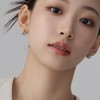 Gold&Deer 14K Goldfield Simple Two-Ring Two-Line One-Touch Earrings Rose Gold