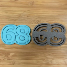 Mighty Gadget 68 cookie cutter - Perfect for Milestone Celebrations (3x4.5")