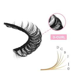 FANDIQ False Eyelashes Russian Strip Lashes D Curl Natural 3D Lashes Fluffy Strip 10 Pairs Eye Lashes Multipack (#01)