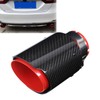 Universal Exhaust Tip Tail Throat Glossy Carbon Fiber Red Pipe