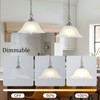 SHENGQINGTOP Plug in Pendant Light Alabaster Glass Shade Hanging Lamp