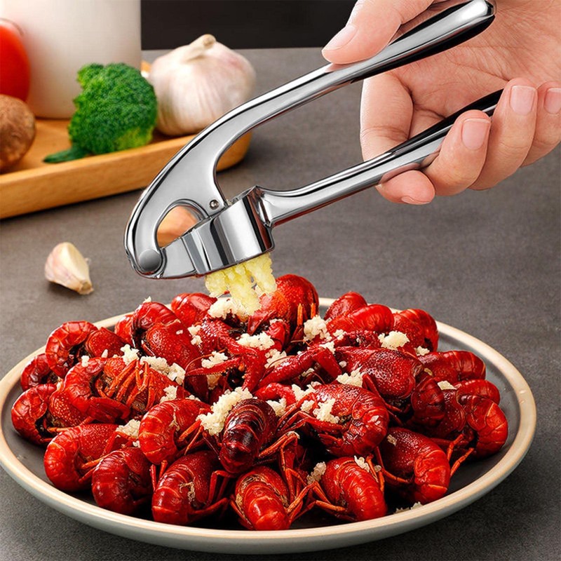 Garlic Press, Stainless Steel Garlic Cutter, Robust Durable Garlic Mill,
