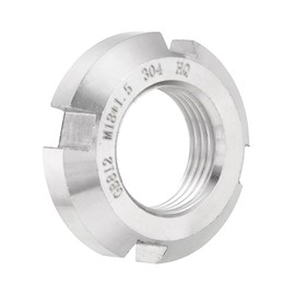 uxcell M18 x 1.5mm - 1Pcs Retaining Four-Slot Slotted Round Nuts - 304 Stainless Steel Round Lock Nut for Various Rolling Bearings, Industrial Field, Silver