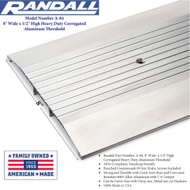 6 FT (72 3/4") Long x 8" Wide x 1/2" High Corrugated Heavy Duty Aluminum Threshold
