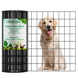 AMAGABELI GARDEN & HOME Black PVC Coated Welded Wire Fence 2inchx3inch 48inchx25ft 16Gauge Garden Border Fencing Roll Vinyl Coating Metal Wire Mesh Garden Bed Plant Supports Poultry Netting Cage