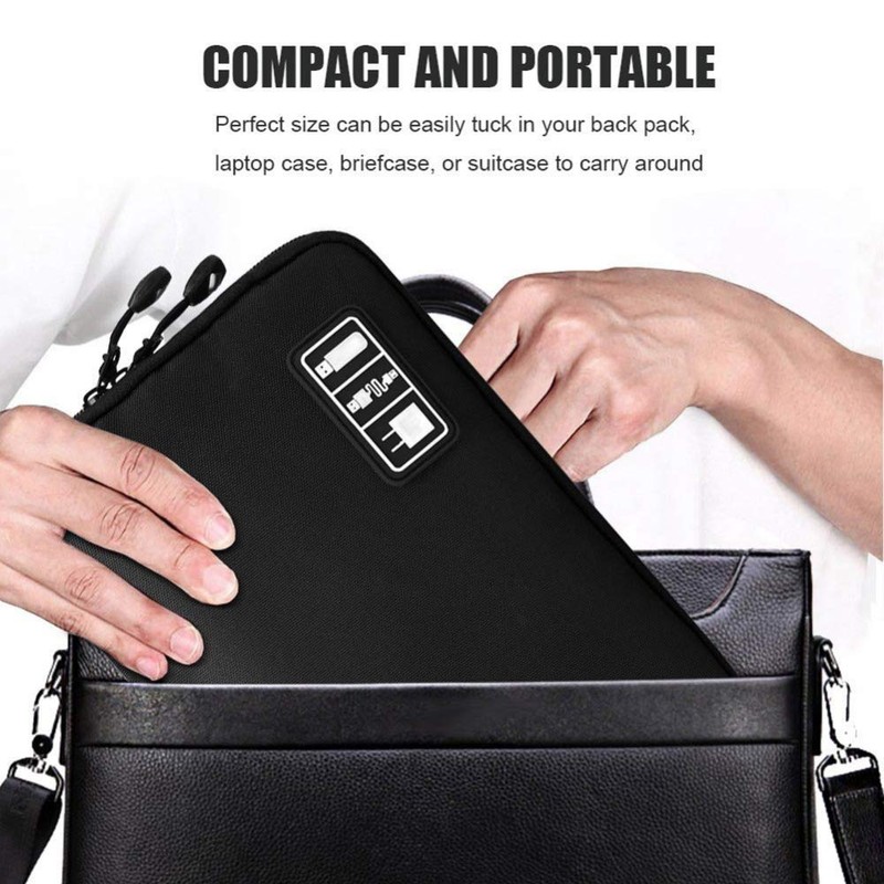 OrgaWise Multifunctional Electronic Bag Waterproof Portable Cable Bag for Charger,
