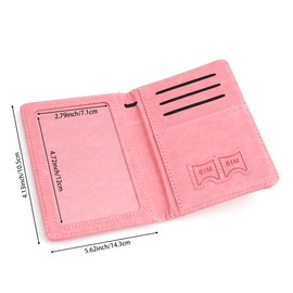 Passport Holder for Travel, Passport Holde Passport Cover Wallet Travel Passport Holders Must Haves for Women Men, PU Leather Passport Book Card Holder Case,Travelling Essentials, Pink