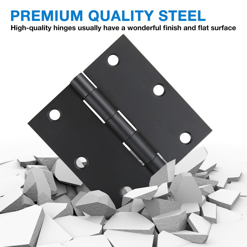 JIW 30 Pack Matte Black 3.5 Inch Square Radius Door