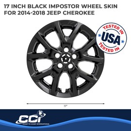 2014-2018 Jeep Cherokee Impostor Whl Skins;14-18 Cherokee; 17In; W9130; 10 Vent; Set Of 4 Gloss Black Partslink IWCIMP382BLK