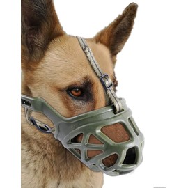 Mayerzon Dog Muzzle, Breathable Basket Muzzles for Small, Medium, Large and X-Large Aggressive Dogs Beagle German Shepherd Doberman, Cage Mouth Guard Stop Biting Chewing for Grooming Training