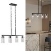 Cainjiazh 4-Light Black Chandelier, Modern Farmhouse-Style Pendant Light Kitchen Island