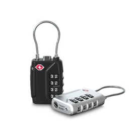 Newace TSA Lock 4 Digit Suitcase Lock Combination Lock Luggage Lock Travel Lock Cable Lock with Zinc Alloy and 1 M Steel Cable for Suitcase Luggage Backpack Pack of 2 Black