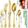 Vilihkc Unique engraved pattern design Silverware Set,20 Piece Stainless Steel
